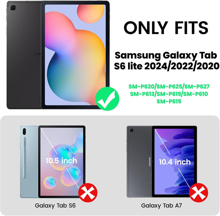 SEYMAC Galaxy Tab S6 Lite 2020 (10,4 Zoll) Hülle, stossfeste, robuste Hülle mit tragbarem Schultergu