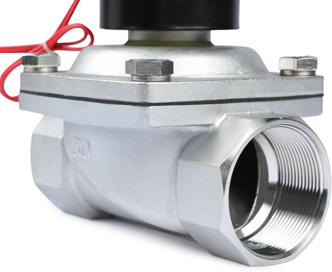 U.S. Solid 2" Edelstahl Elektrisch Magnetventil 12V DC stromlos geschlossen VITON Wasser Luft Öl G G