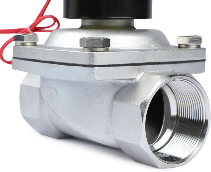 U.S. Solid 2" Edelstahl Elektrisch Magnetventil 12V DC stromlos geschlossen VITON Wasser Luft Öl G G