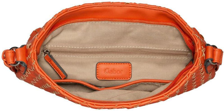 Gabor Emilia Crossbag, Damen Umhängetasche Bags, geflochtene Obermaterial in Orange., Orange
