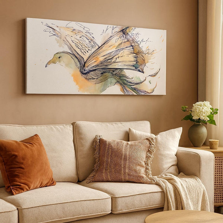 Panorama Bilder auf Leinwand Vogel Fantasie Konzept Leinwandbild 90x30cm Wandbilder Dekoration Wohnz