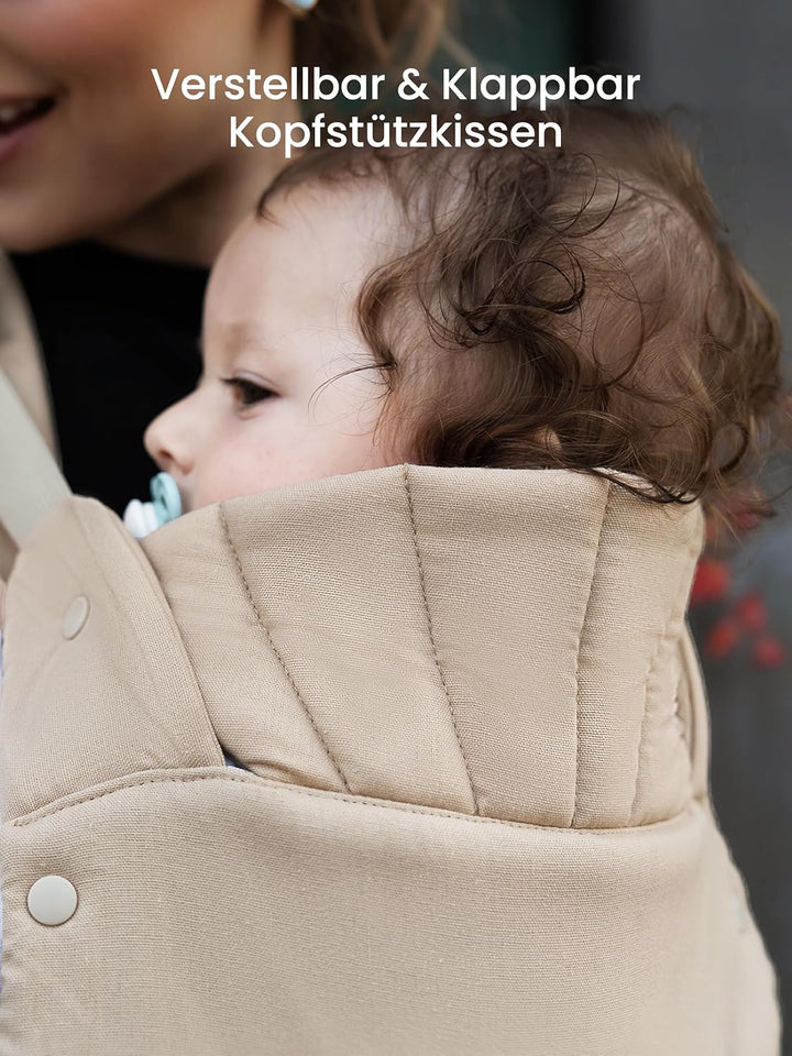 Grownsy Babytrage, Ein-Klick-Schnalle für Einfaches Anlegen, Bequemer Träger von Neugeborenem bis Kl