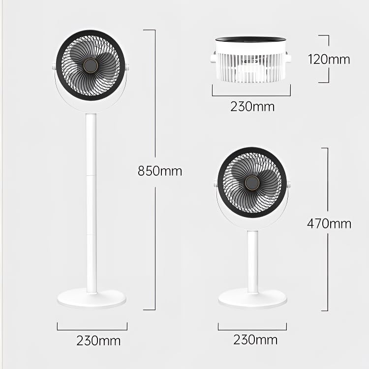 Wiederaufladbarer Bodenstehender Desktop-Ventilator mit Nachtlicht, tragbarer zu Hause beweglicher V