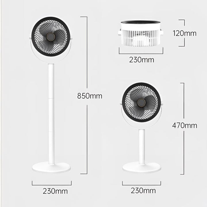 Wiederaufladbarer Bodenstehender Desktop-Ventilator mit Nachtlicht, tragbarer zu Hause beweglicher V