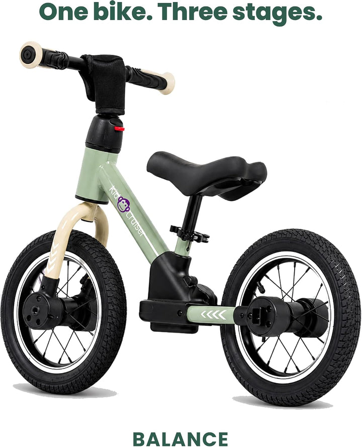 Kidcruiser Pedalplay laufrad ab 2 Jahre, ideal zum Radfahren Lernen, 3‑in‑1 mit LED Stützrädern &amp; Pe