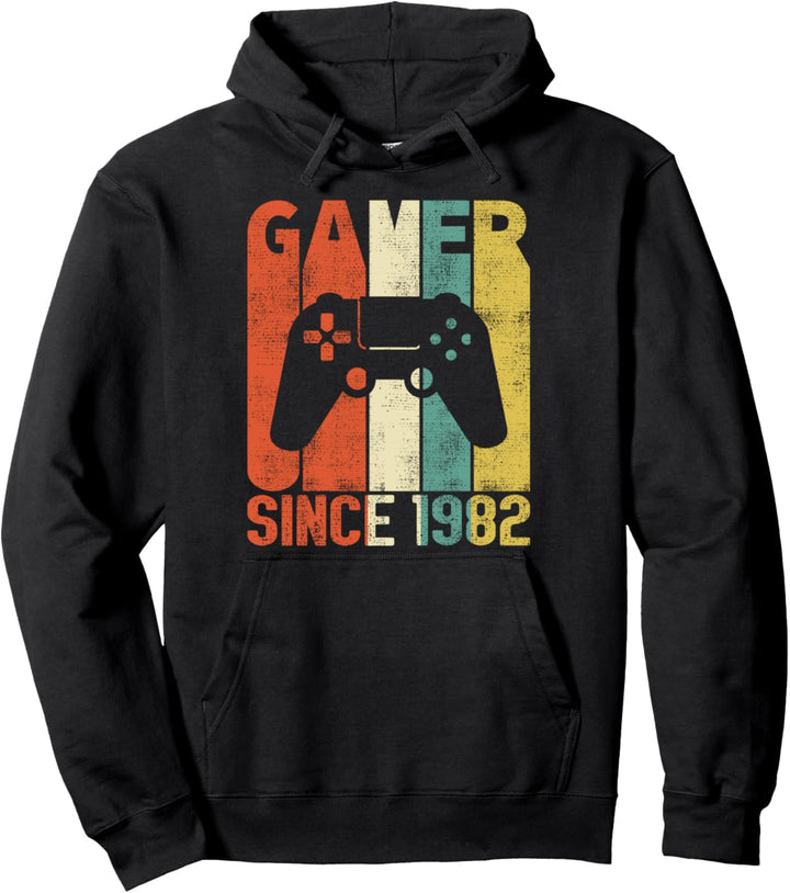 Gamer Since 1982 Retro 40. Geburtstag Zocker Vintage Pullover Hoodie