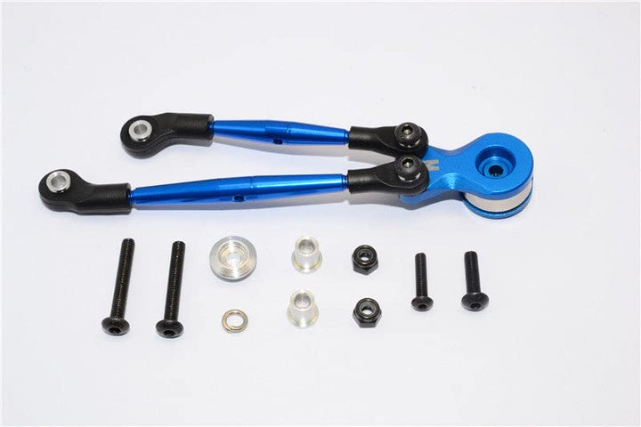 Aluminium Hi-Torque Servo Saver 25T with Aluminium Tie Rod for Tamiya 1/12 RC Lunch Box - Blue