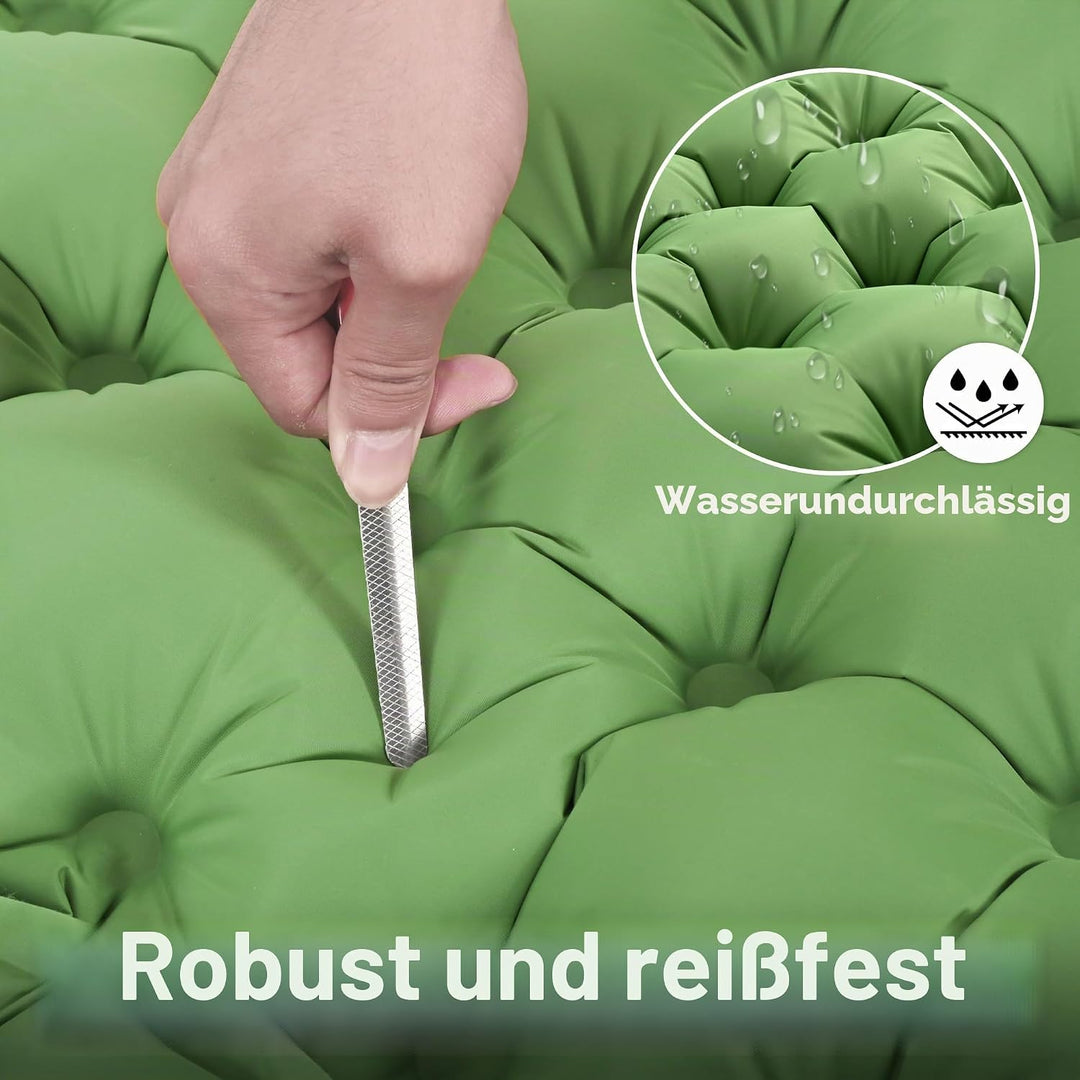 ROPODA Aufblasbare Camping-Isomatte, ultraleichte Schlafmatte mit Kopfkissen und integrierter Fusspu