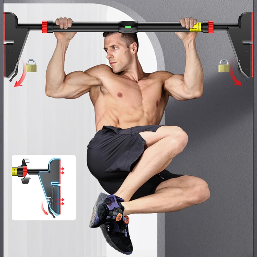 Klimmzugstange Türrahmen, Tragkraft bis 200 Kg, Reckstange verstellbar 70-90 cm, Home Gym, Reckstang