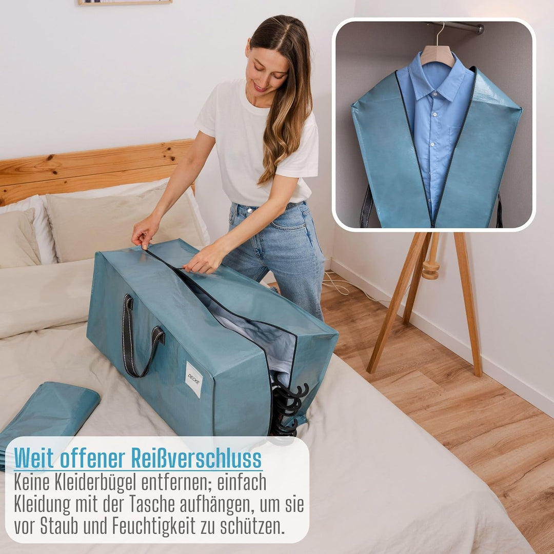 VENO 2-er Pack extra grosse Umzugstaschen mit Rucksackgurten, Umzugshelfer, starke Griffe und Reissv