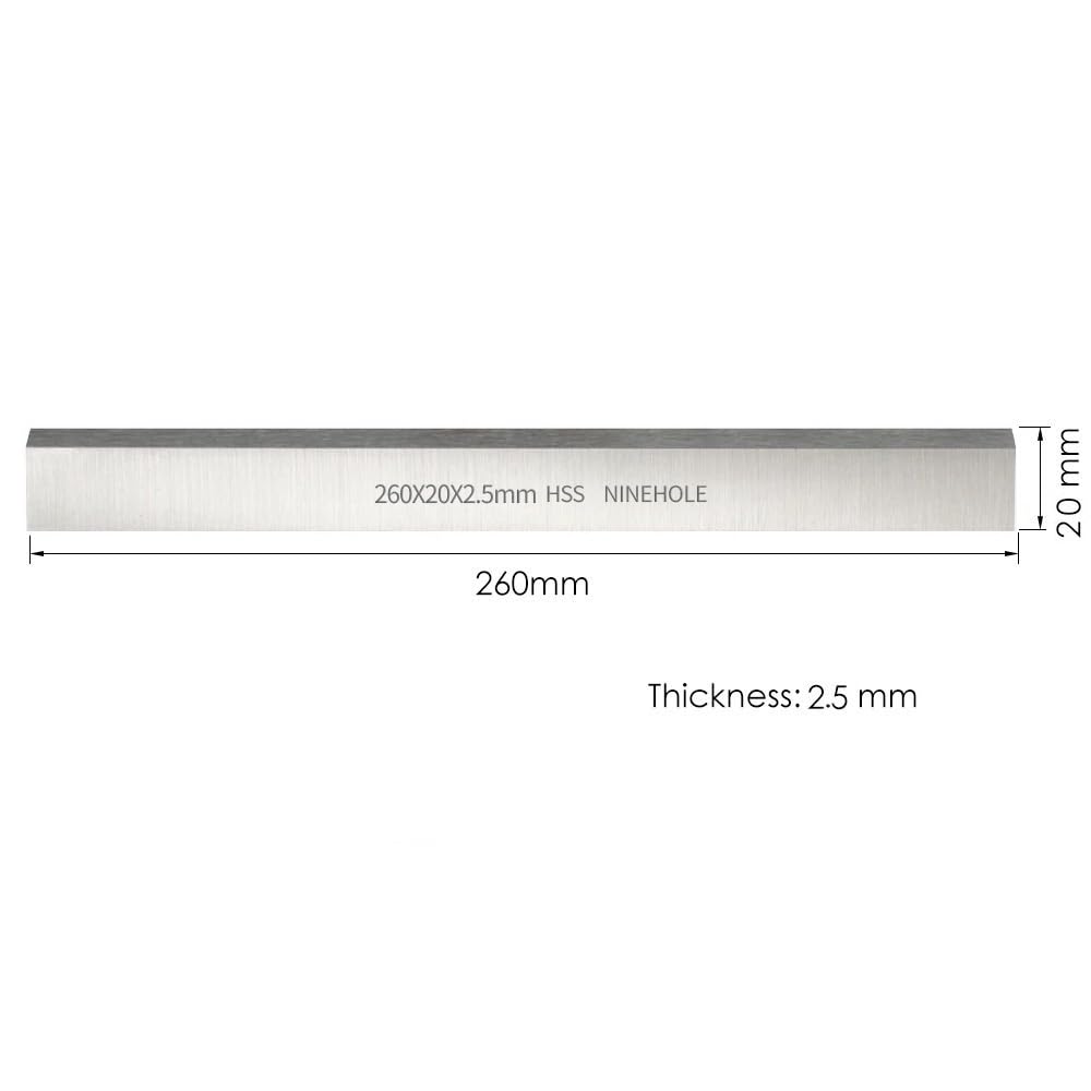 Ninehole 4 Stück HSS Hobelmesser 260mm, 260mm Hobelmesserblätter Passend Für rabot Lurem 260 und Kit