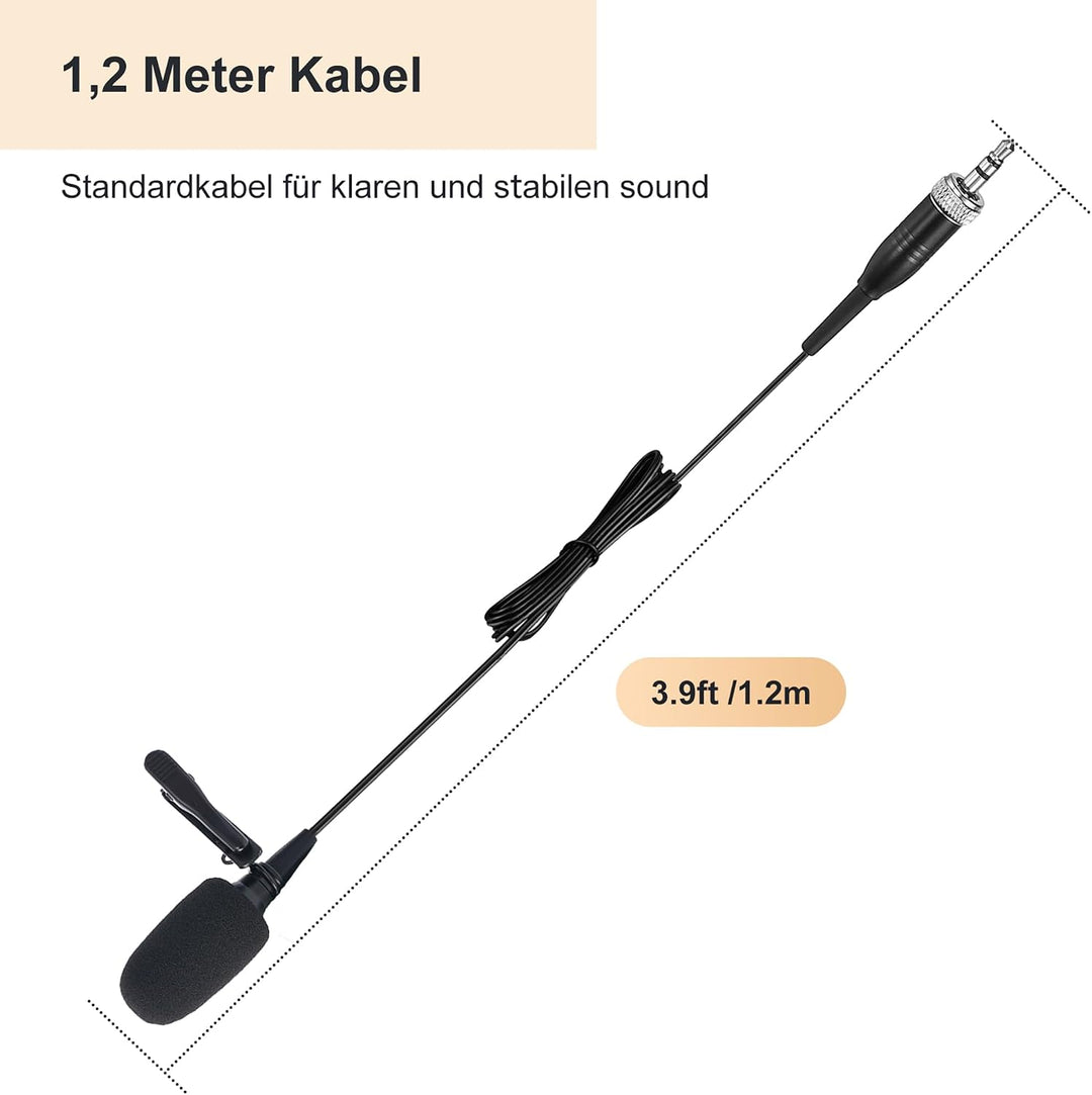 Lavalier-Mikrofon, Nieren-Kondensator Ansteckmikrofon kompatibel mit Sennheiser Wireless Systemen, 3