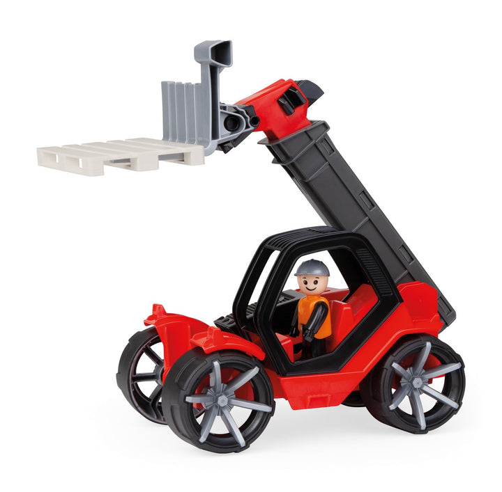 Lena - 04519 TRUXX² Teleskoplader mit Palette, Baustellenfahrzeug ca. 35 cm, robuster Telehandler mi