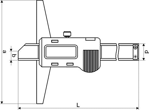 CNC QUALITÄT Digital Tiefen-Messschieber - Messbereich 200 mm - DIGITALANZEIGE - Metallgehäuse - DIN