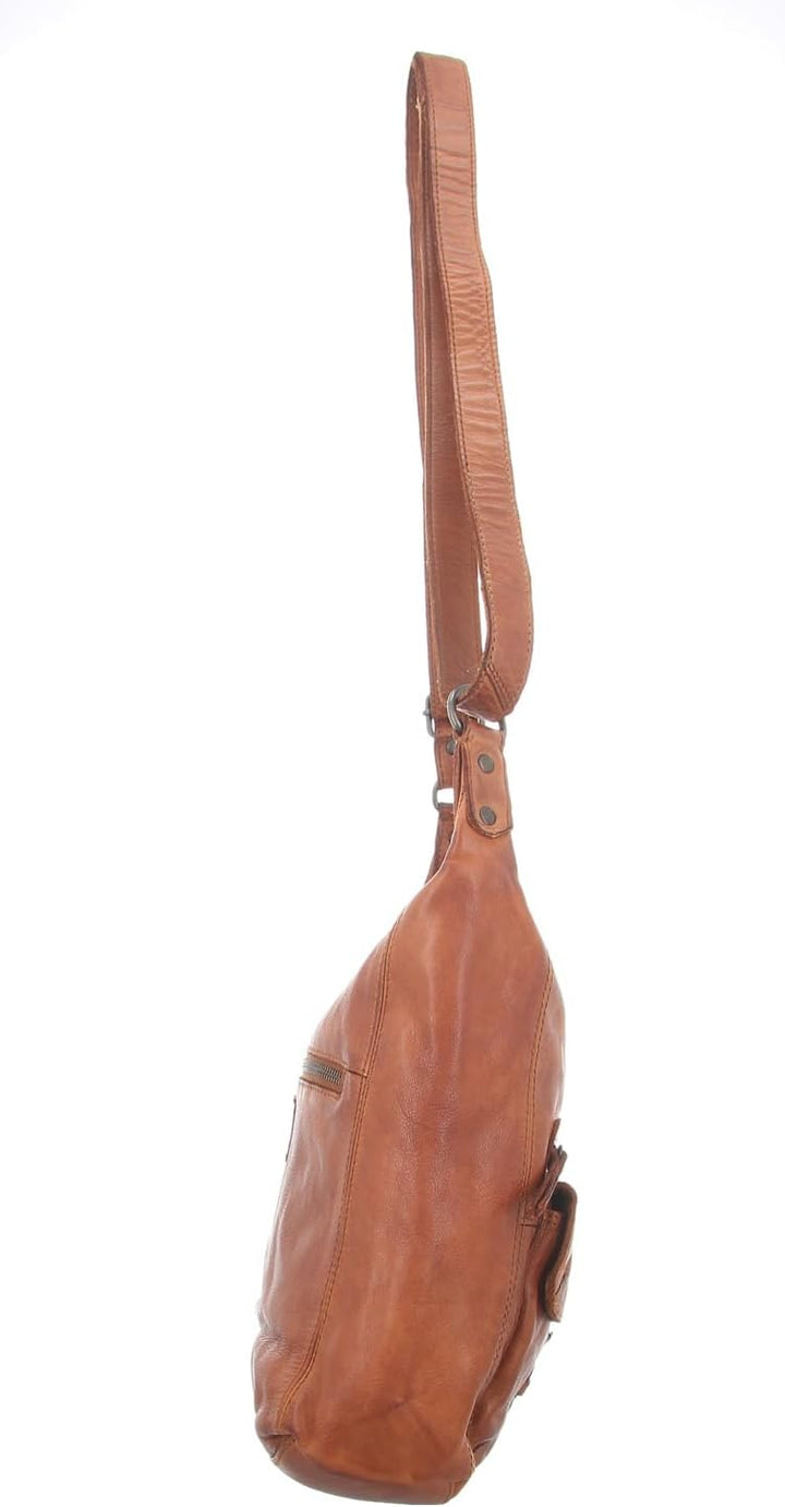Bear Design Damen Tasche Ledertasche Umhängetasche Schultertasche Cognac