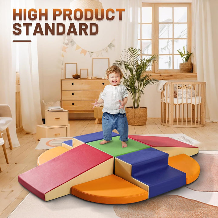 Schaumstoff Bausteine Kinder Klettern Indoor: 9 Softbausteine Riesenbausteine Spielbausteine - Weich