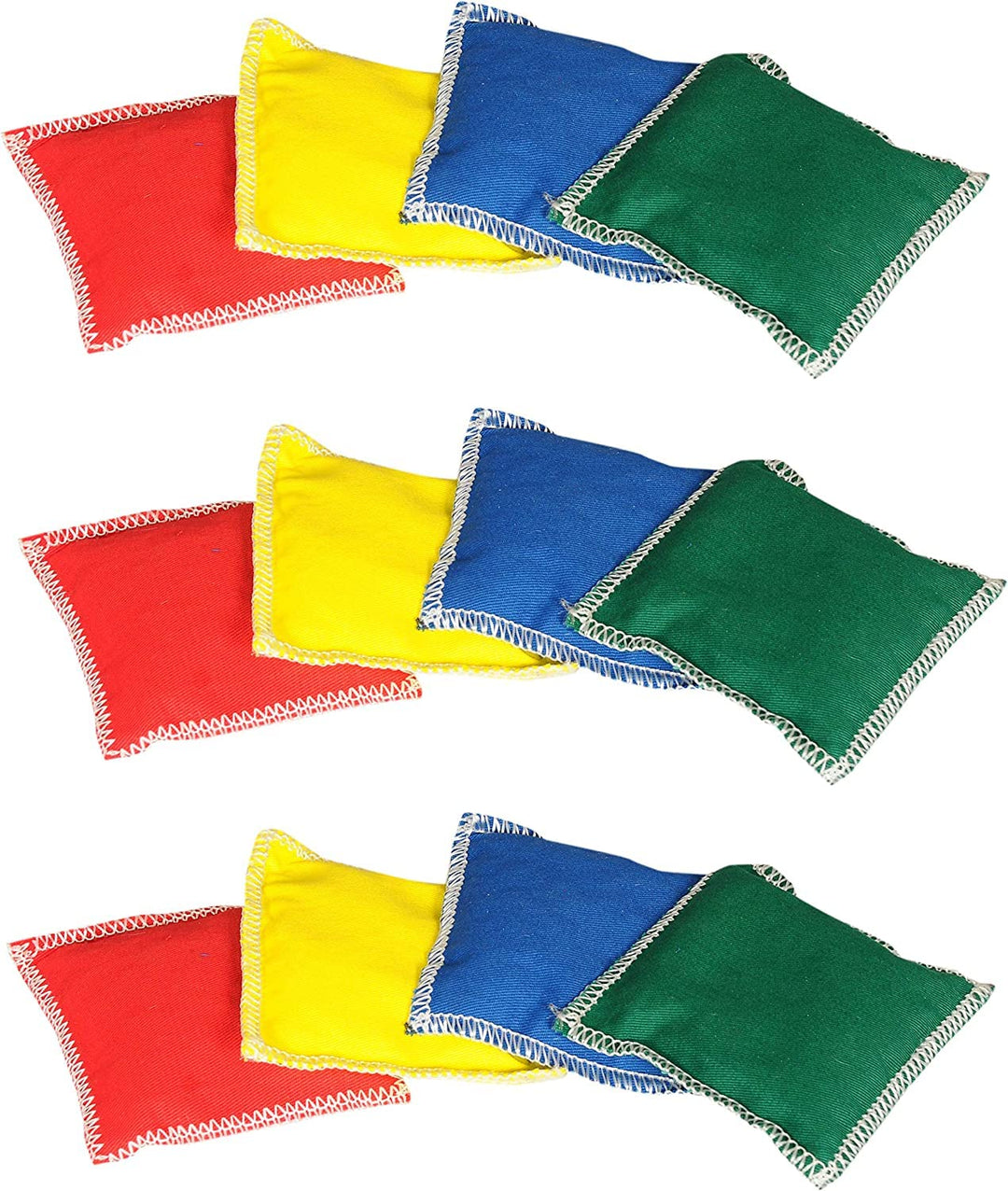 GSi Kids Play Equipment – Mini Bean Bags Cotton/Nylon 12 pack & Rainbow Play Parachute for Physical