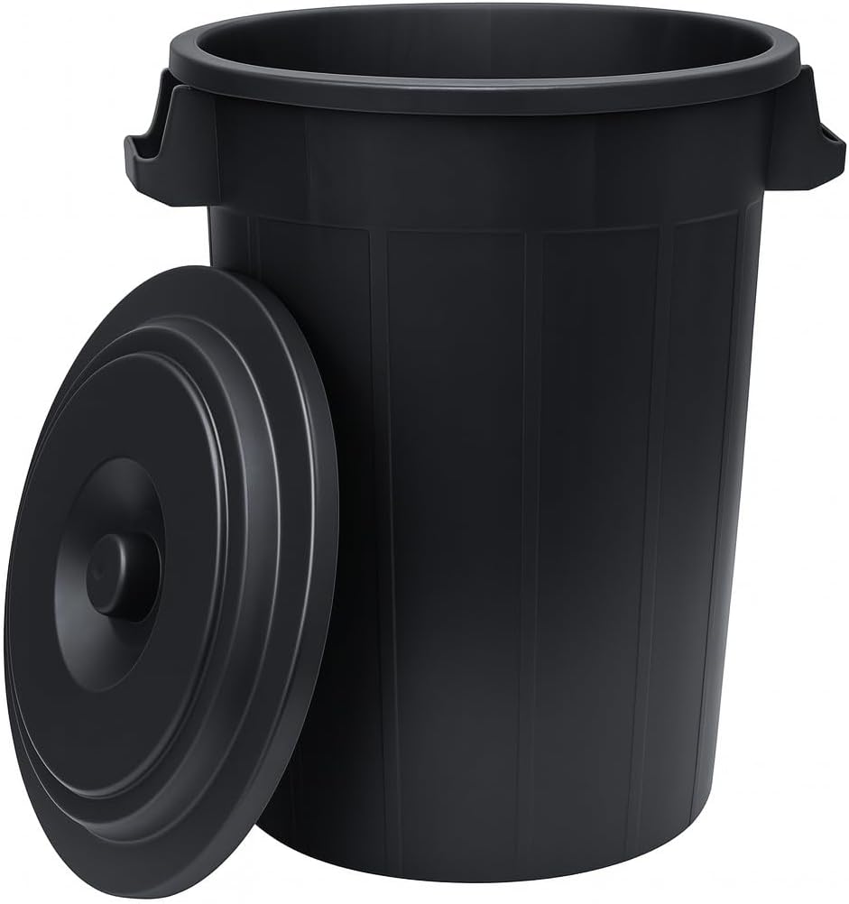 YourCasa Mülltonne 2 x 70L - Mülleimer mit Deckel - Tonne mit Trageriffen für Garten - Futtertonne o