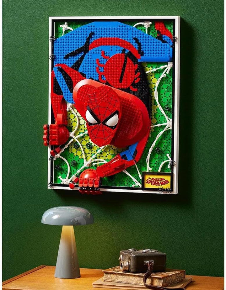 LEGO 31209 Art The Amazing Spider-Man Poster, 3D Wandbild-Set, baubares Leinwandbild, Superhelden-De