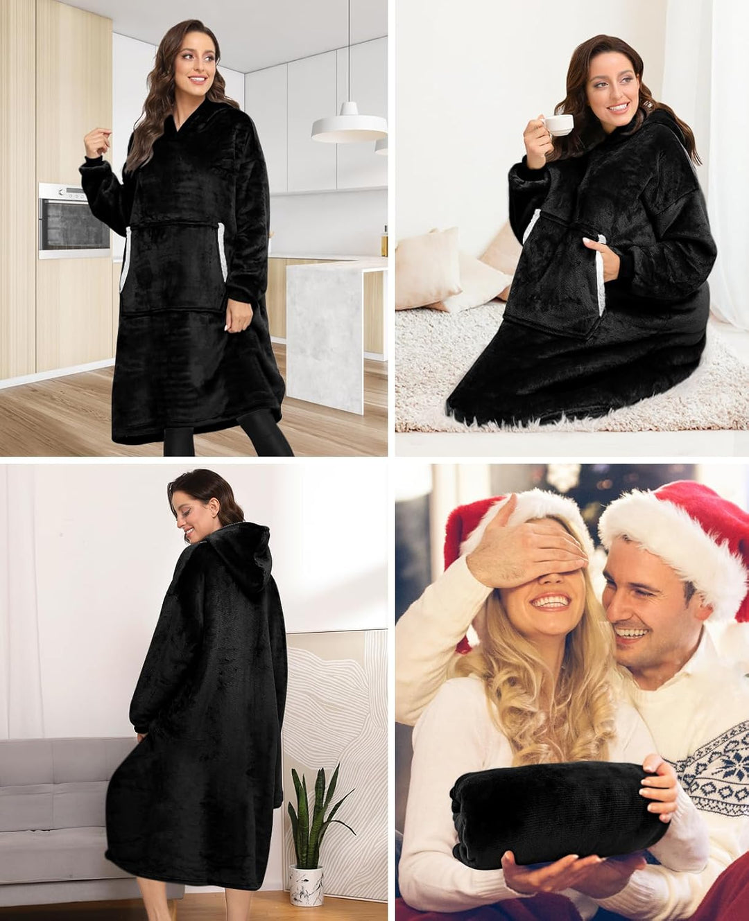 Sendowtek Übergrosse Hoodie Decke Damen Oversized, Sherpa Deckenpulli Weich Super Warme Komfortable