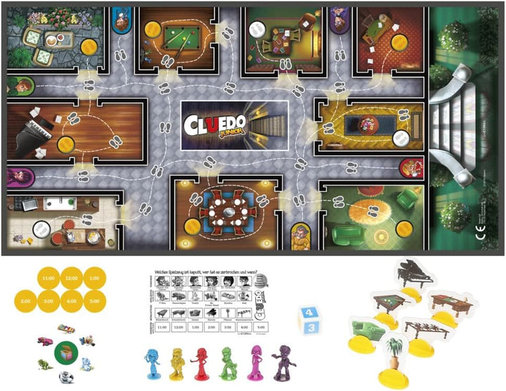 Hasbro Gaming Cluedo Junior Brettspiel für Kinder ab 5 Jahren, Das Rätsel um das zerbrochene Spielze
