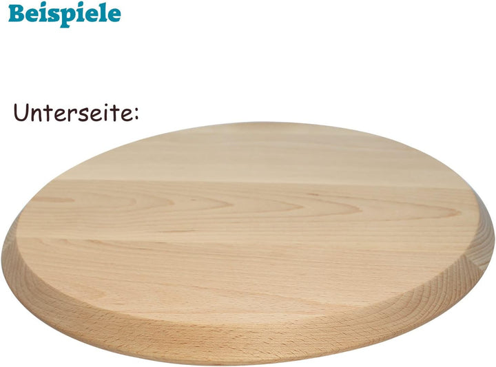 Schneidebrett gross PREMIUM Qualität mit Gravur, Name + Motiv, Servierbrett rund, grosses Brotzeitbr