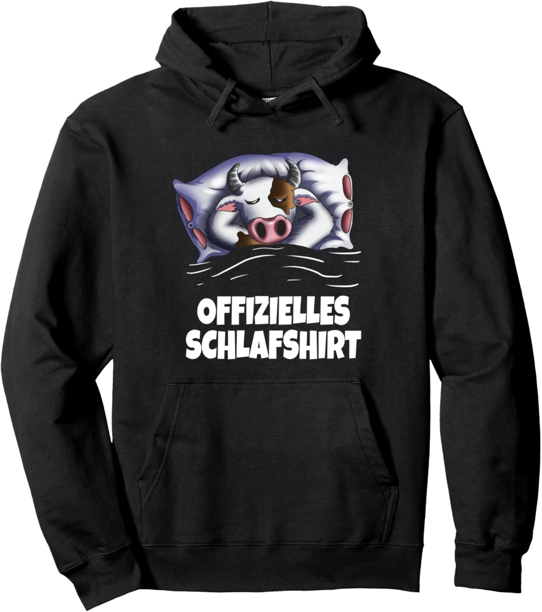 Kuh Langschläfer Nachthemd Pyjama Offizielles Schlafshirt Pullover Hoodie