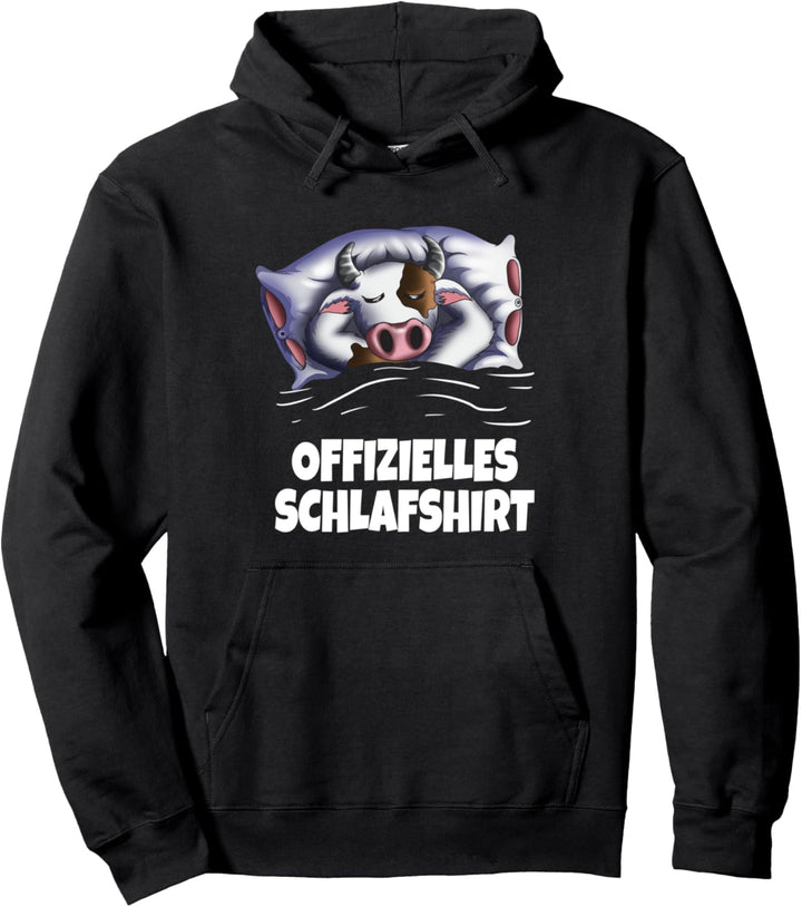 Kuh Langschläfer Nachthemd Pyjama Offizielles Schlafshirt Pullover Hoodie