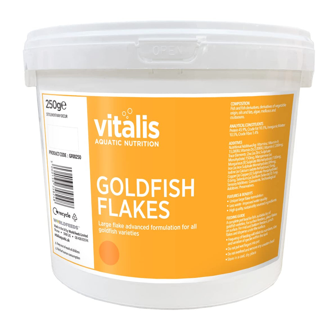 Vitalis GOLDFISCH Flakes Fischfutter Goldfischfutter - Flockenfutter für alle Goldfische und Kaltwas