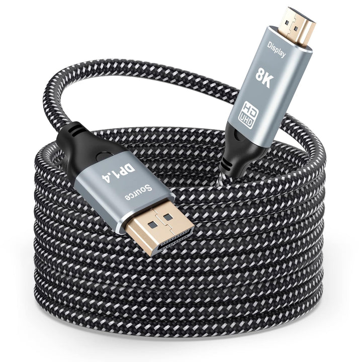 RUIZHI 8K DisplayPort auf HDMI Kabel 2M – DP 1.4 zu HDMI 2.1 Adapterkabel, unterstützt 8K@60Hz / 4K@