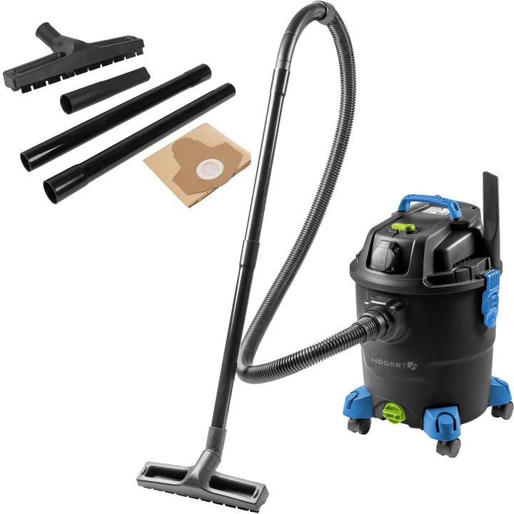 Högert Technik Nass- & Trockensauger, 20 L, 1200 W, Blasfunktion, Steckdose für Elektrowerkzeuge, 4