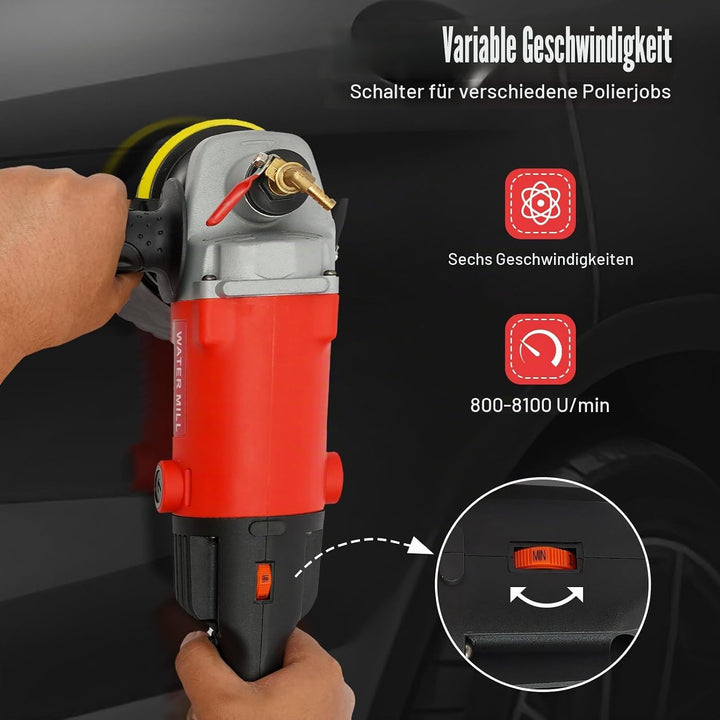 Profi Nasspolierer Steinschleifer 1400 W - Winkelschleifer Schleifmaschine mit 1100-8100 U/min, inkl