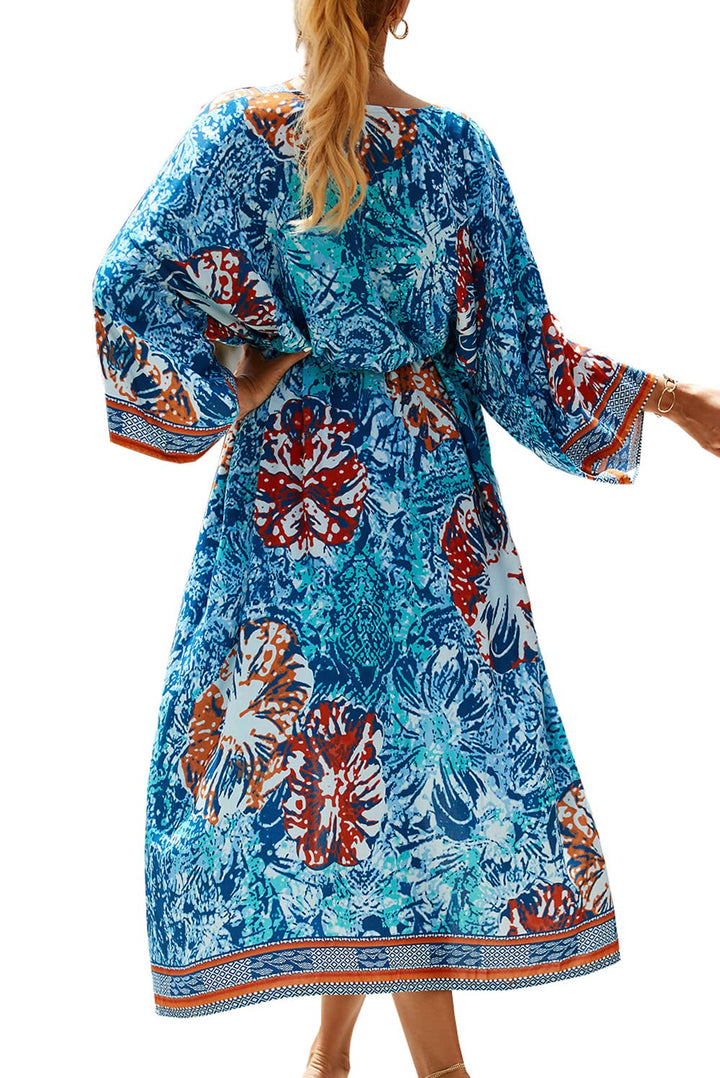 YouKD Damen Bohemian Cardigan Maxikleid Strand Vertuschung Robe Lange Kimono Robs One Size Einheitsg