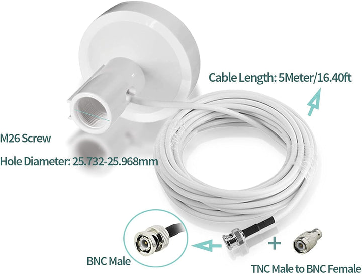 Bingfu Boat Ship Marine GPS-Navigation Externe Antenne (5m Kabel) Kompatibel mit Garmin GPSMAP MAP N