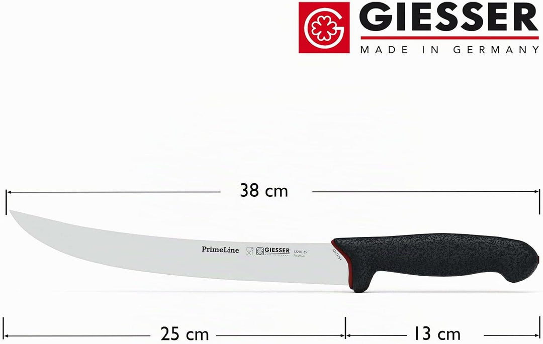 GIESSER seit 1776 - Made in Germany - Hautmesser rutschfest PrimeLine, Klinge 25 cm, schwarz, scharf