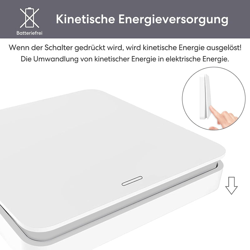 TangVita Funkschalter SET KS4 Drahtlos Kinetischer Batterieloser Schalter mit Empfänger, KS4