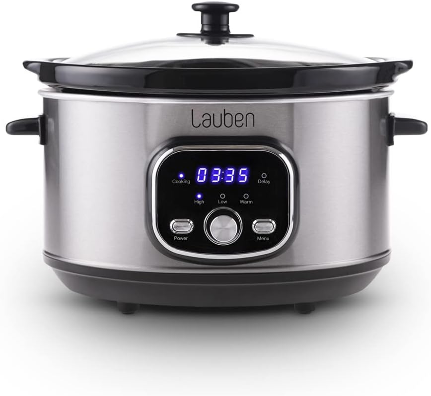 Lauben Slow Cooker 3500SB Schongarer mit Thermeffect®-Technologie, SlowHeat®-Technologie, Kochbuch,