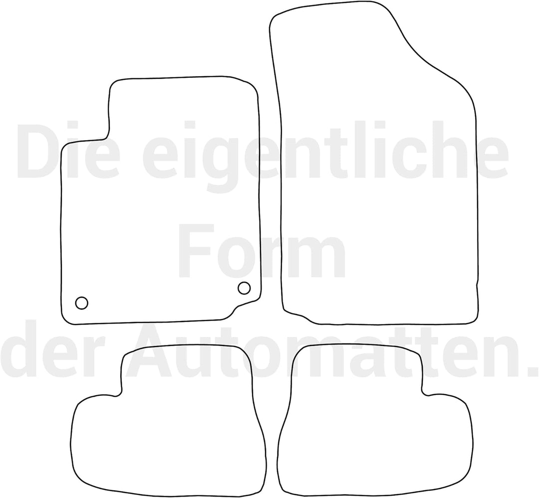 moto-MOLTICO Fussmatten Auto Velours Autoteppiche Schwarz Automatten Set 4-teilig passend für Citroe