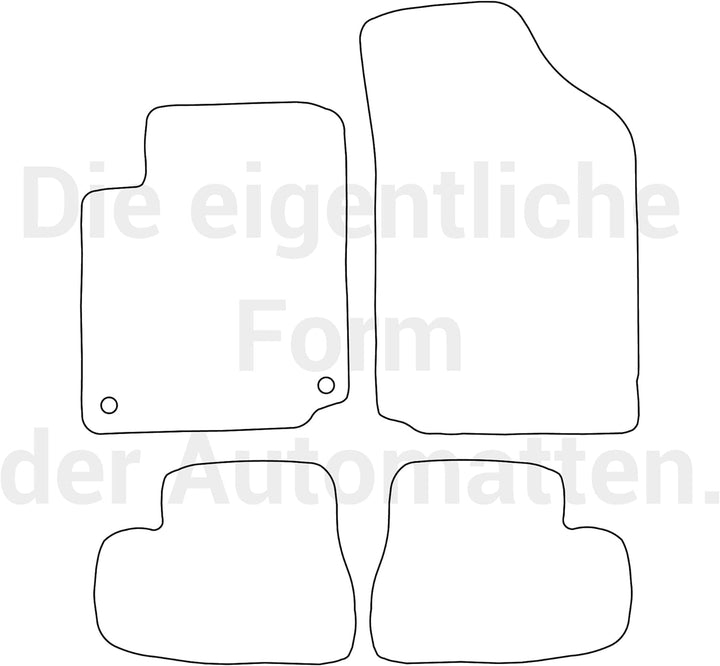 moto-MOLTICO Fussmatten Auto Velours Autoteppiche Schwarz Automatten Set 4-teilig passend für Citroe