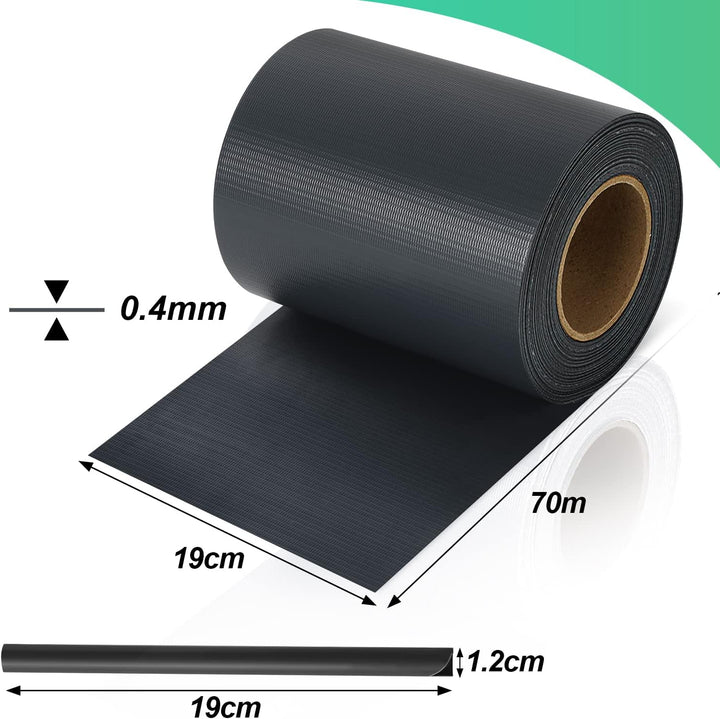 Daromigo PVC Sichtschutzstreifen 70m x 19cm Zaunblende Folie, inkl. 60 Befestigungsclips, Windschutz
