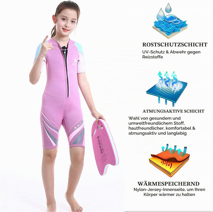 ZCCO Neoprenanzug Kinder, Kids Neoprenanzug 2.5mm Neopren Thermal Badeanzug, Neopren Front Zipper Ta