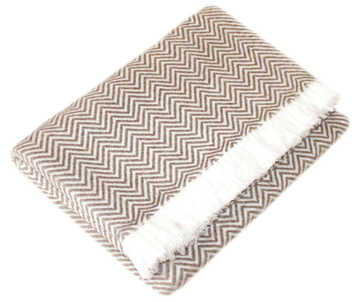 Lorenzo Cana - Kaschmirdecke, Sofadecke aus 100% Kaschmir, beige Hellbraun, handgewebte Cashmeredeck