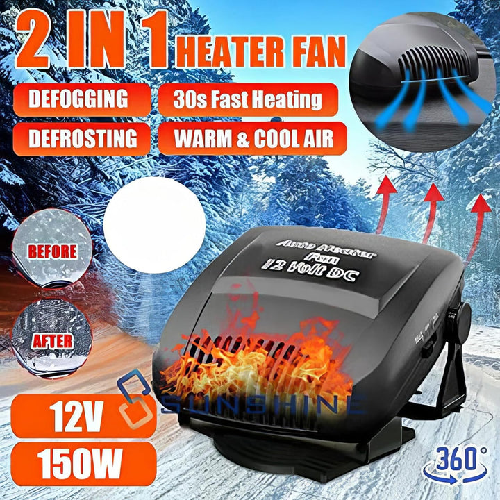 TOTMOX 12V 150W 2-in-1 Heizkörper Haartrockner Feuerzeug, explosionsgeschützter Universalfenster, sc