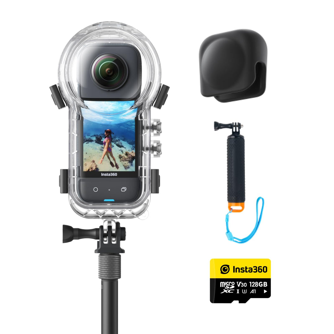 Insta360 X3 Invisible-Dive-Kit - wasserdichte 360°-Actionkamera mit 1/2"-Sensor, 5,7K 360°, 72MP 360