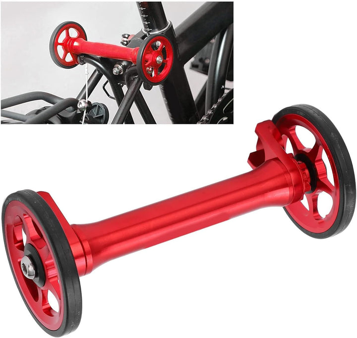 Easy Wheel Faltrad-Verlängerungsstange Teleskop-Verlängerungsstange für Brompton 3sixty rot, rot