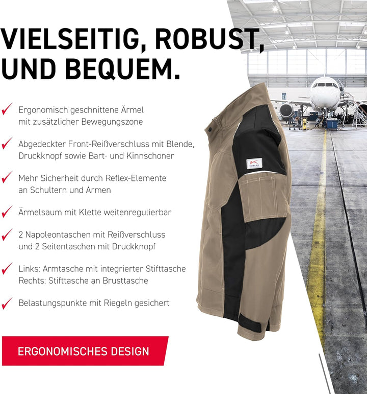 KÜBLER Workwear KÜBLER ACTIVIQ Arbeitsjacke sandbraun/schwarz sandbraun/schwarz XS, sandbraun/schwar