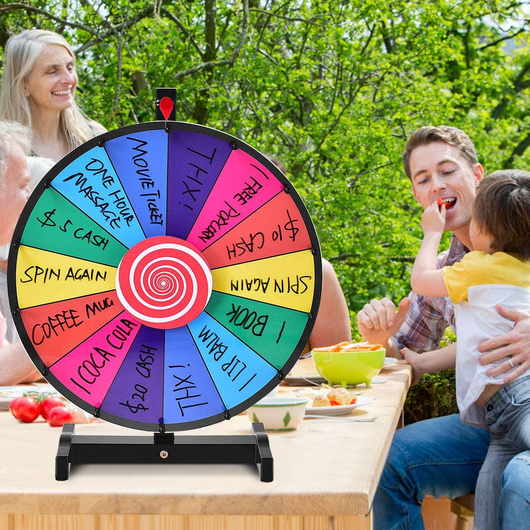 DREAMADE Glücksrad zum drehen, Tischglücksrad für Lotteriespiele Wheel of Fortune Bunt, Preisrad mit