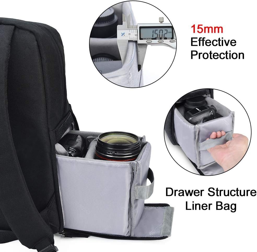 CADeN Kamerarucksack, Wasserdicht Kameratasche Dual Use SLR Bag Diebstahl Fotorucksack Kompatibel mi
