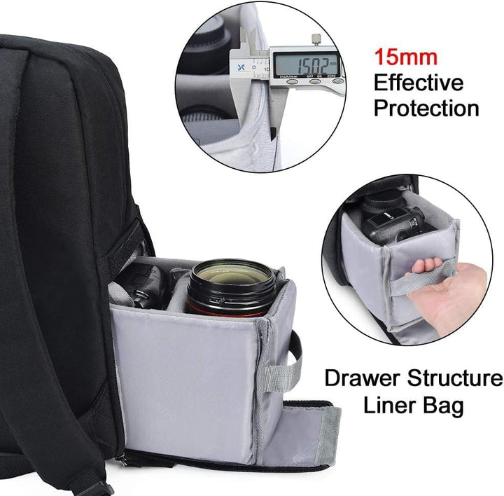 CADeN Kamerarucksack, Wasserdicht Kameratasche Dual Use SLR Bag Diebstahl Fotorucksack Kompatibel mi