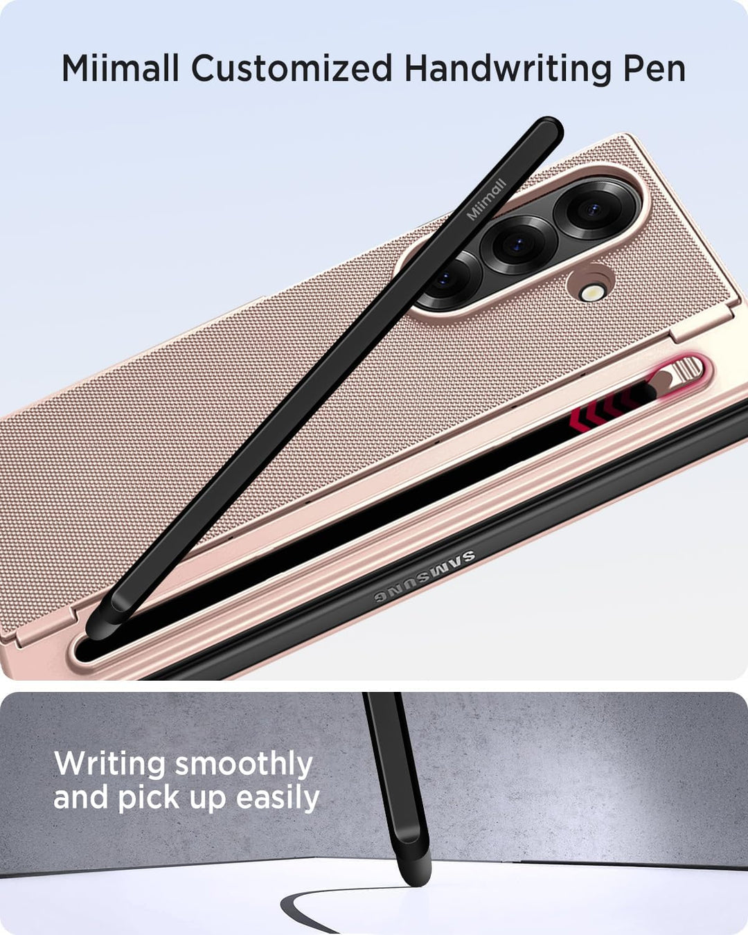 Miimall Kompatibel mit Samsung Galaxy Z Fold 5 Hülle mit S-Pen & Stifthalter, [HD Displayschutz] Ult